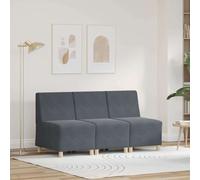 vidaXL Modular Sofa Unit Armless 3 pcs Dark Grey 55 x 74 x 82 cm