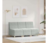 vidaXL Modular Sofa Unit Armless 3 pcs Light Grey 55 x 74 x 82 cm