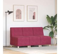 vidaXL Modular Sofa Unit Armless 3 pcs Wine Red 55 x 74 x 82 cm Velvet