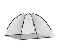 vidaXL Mongolian Mosquito Net with Zipper Doors - Durable Polyester & Fiberglass - 220 Mesh Black - 200x200x150 cm - Foldable & Easy to Store