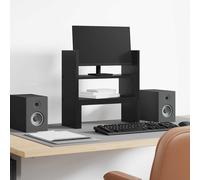 vidaXL Monitor Desk Stand Black Oak 40 x 17x 41 cm Engineered Wood