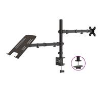 vidaXL Monitor Mount Dual Monitor Stand for Desk Black Steel VESA 75/100 mm
