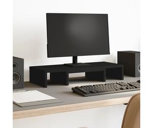 vidaXL Monitor Stand Adjustable Black 60x24x10.5 cm Engineered Wood