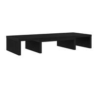 vidaXL Monitor Stand Adjustable - Black Oak 60x24x10.5 cm Engineered Wood