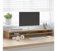 vidaXL Monitor Stand - Artisan Oak Engineered Wood - 100 x 24 x 13 cm - Computer Display Riser/TV Stand with Storage Shelf - Modern Minimalist Design