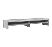vidaXL Monitor Stand Computer Display Grey Sonoma 100x24x16cm - Engineered Wood - Ergonomic Design - For Two Monitors - Max Load 25kg