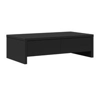vidaXL Monitor Stand Computer Monitor Riser with Drawers Black Engineered Wood