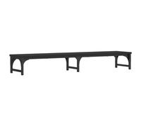 vidaXL Black Monitor Stand - Ergonomic Design, Engineered Wood, Storage Space, Adjustable Legs