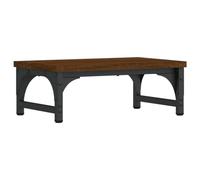 vidaXL Monitor Stand - Durable Engineered Wood with Adjustable Legs, Brown Oak - Ideal for Office and Home Use with Added Storage Space