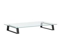 vidaXL Monitor Stand Black 60x35x8 cm Tempered Glass and Metal LSO UK