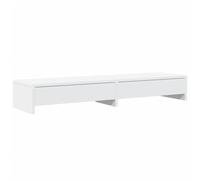 vidaXL Monitor Stand with Drawers White 100x27x15 cm Engineered Wood UK