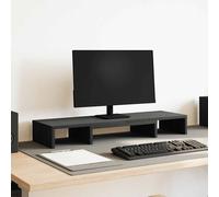 vidaXL Monitor Stand Riser Adjustable Black Oak 80x24x10.5 cm