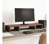 vidaXL Monitor Stand Riser Adjustable Brown Oak 80x24x10.5 cm Engineered Wood