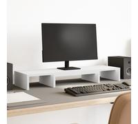 vidaXL Monitor Stand Riser Adjustable White 80x24x10.5 cm Engineered Wood