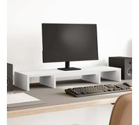 vidaXL Monitor Stand Riser Adjustable White 80x24x10.5 cm Engineered Wood UK