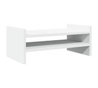 vidaXL Monitor Stand Riser - Computer Display White - Engineered Wood - Ergonomic Design - Ample Storage Space