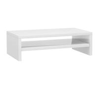 vidaXL Monitor Stand Riser in High Gloss White for Desktop, Engineered Wood Construction with Storage Shelf - for Office, Bedroom, Living Room