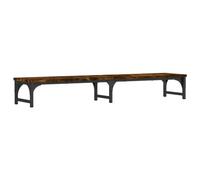 vidaXL Monitor Stand – Ergonomically Designed with Storage – Smoked Oak Finish