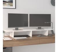 vidaXL Monitor Stand White 100x27x15 cm Solid Wood Pine