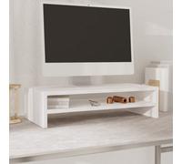 Vidaxl Monitor Stand White 50X24X13 Cm Solid Wood Pine
