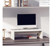 vidaXL Monitor Stand White 50x27x15 cm Solid Wood Pine