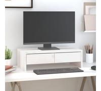Vidaxl Monitor Stand White 50X27X15 Cm Solid Wood Pine