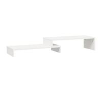 vidaXL solid wood pine monitor stand adjustable riser - white desktop accessory with storage space for home and office - adds ergonomic benefits and ic charm, dimensions 52-101x22x14 cm