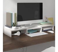 (white, 60 x 24 x 10.5 cm) vidaXL Solid Wood Pine Monitor Stand Multi Colours 80x24x10.5/60x24x10.5 cm