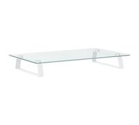 vidaXL Monitor Stand White 60x35x8 cm Tempered Glass and Metal