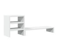 vidaXL Monitor Stand with Desk Organiser, Display Stand for Laptops, Computer Stand for Home Office, Monitor Stand Riser, White Engineered Wood