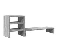 vidaXL Monitor Stand with Desk Organiser, Display Stand for Laptops, Computer Stand for Home Office, Monitor Stand Riser, Grey Sonoma Engineered Wood