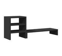 vidaXL Monitor Stand with Desk Organiser Monitor Riser Black Engineered Wood