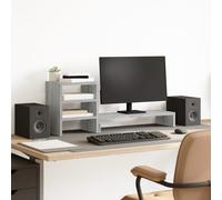 vidaXL Monitor Stand with Desk Organiser Grey Sonoma Engineered Wood