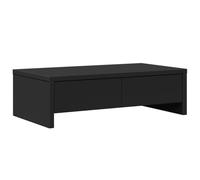 vidaXL Monitor Stand with Drawers Black 50x27x15 cm Engineered Wood UK