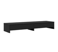 vidaXL Monitor Stand with Drawers Riser - Black Engineered Wood - Dual Monitor Support - 100 x 27 x 15 cm - 25 kg Load Capacity