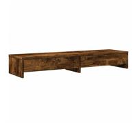 vidaXL Monitor Stand with Drawers Smoked Oak 100x27x15 cm Engineered Wood
