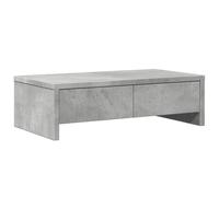 vidaXL Monitor Stand with Drawers, Display Stand for Laptops, Computer Stand for Home Office, Monitor Stand Riser, Concrete Grey Engineered Wood