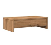 vidaXL Monitor Stand with Drawers - Dual Screen Riser - Engineered Wood - Artisan Oak - 50x27x15 cm - 25 kg Capacity