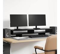 vidaXL Monitor Stand with Shelf Black 100 x 27 x 15 cm Engineered Wood