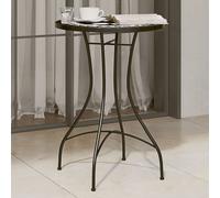 vidaXL Mosaic Bistro Table Black and White 脴50x70 cm Ceramic NEW