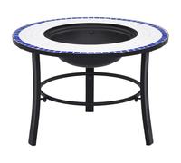 vidaXl Mosaic Fire Pit Blue and White 68cm Ceramic