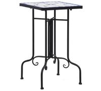 vidaXL Mosaic Side Table Blue and White Ceramic