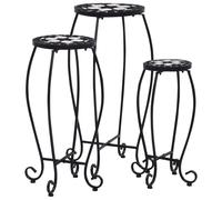vidaXL Mosaic Tables 3 pcs Black and White Ceramic
