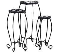 vidaXL Mosaic Tables 3 pcs Black and White Ceramic UK HOT