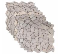 vidaXL Mosaic Tiles Cream 30 x 30 cm Marble, Modern Tile Installation, Elegant Mosaic Patterns, Water Resistant Floors for Bathroom, Kitchen, Living Room, Outdoor Spaces