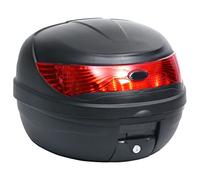 vidaXL Motorbike Top Case - Waterproof 35L Motorcycle Storage for Helmet and Accessories, Black PP Case with Reflectors and Keys