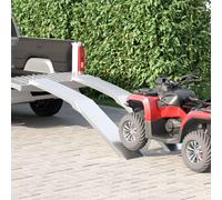 vidaXL Motorcycle Ramp 680 kg 2 pcs Silver 205 x 28 x 5 cm Aluminium