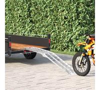 vidaXL Motorcycle Ramp Folding Silver 180 x 28 x 5 cm Aluminium