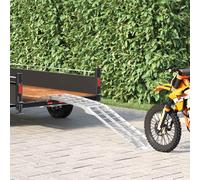 VidaXL Motorcycle Ramp Silver 340 Kg Per Piece Aluminium