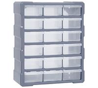 vidaXL Multi-Drawer Organiser Wall Cabinet - Tool/Workshop Storage with 18 Middle Drawers